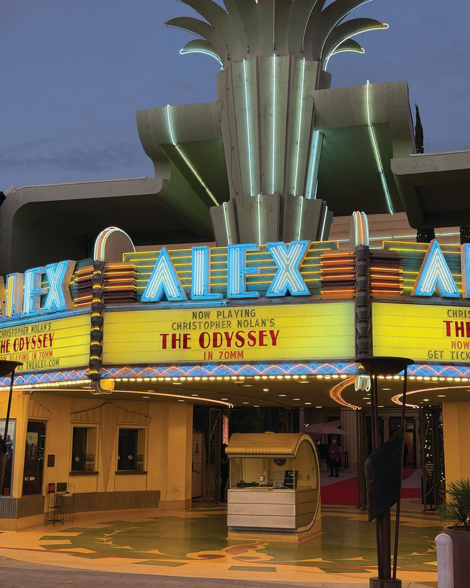 Sinema salonu Alex günde üç seansını The Odyssey’ye ayırdı.
