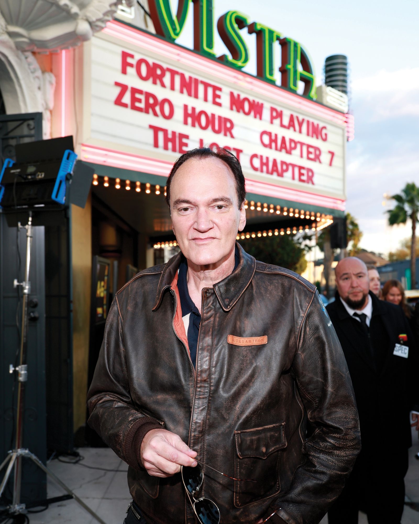 Quentin Tarantino 2025’in sonlarında, sahibi olduğu Hollywood’daki sinema salonu Vista Theater’da.